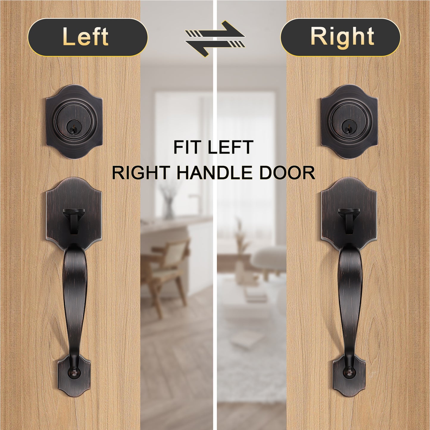 Compatible with standard doors, suitable for both left and right-handed doors