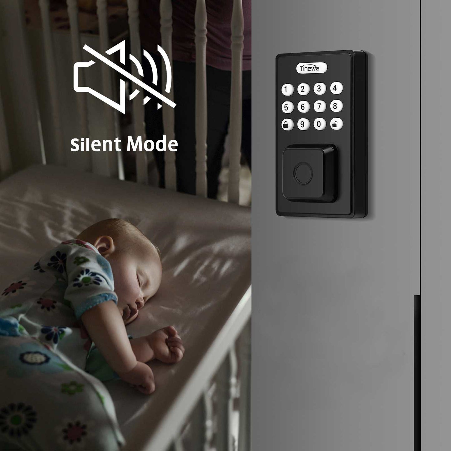 Enable silent mode for quiet locking and unlocking—perfect for night use