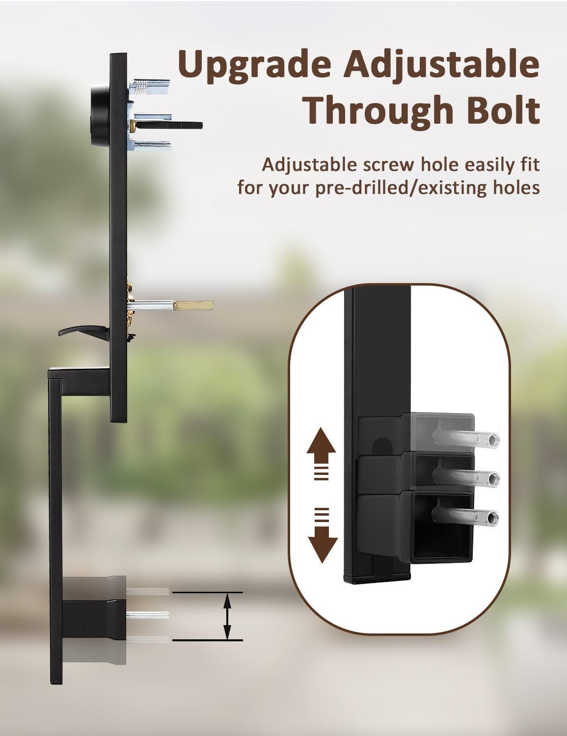 Compatible with standard doors; fits thicknesses from 1-3/8" to 1-3/4"