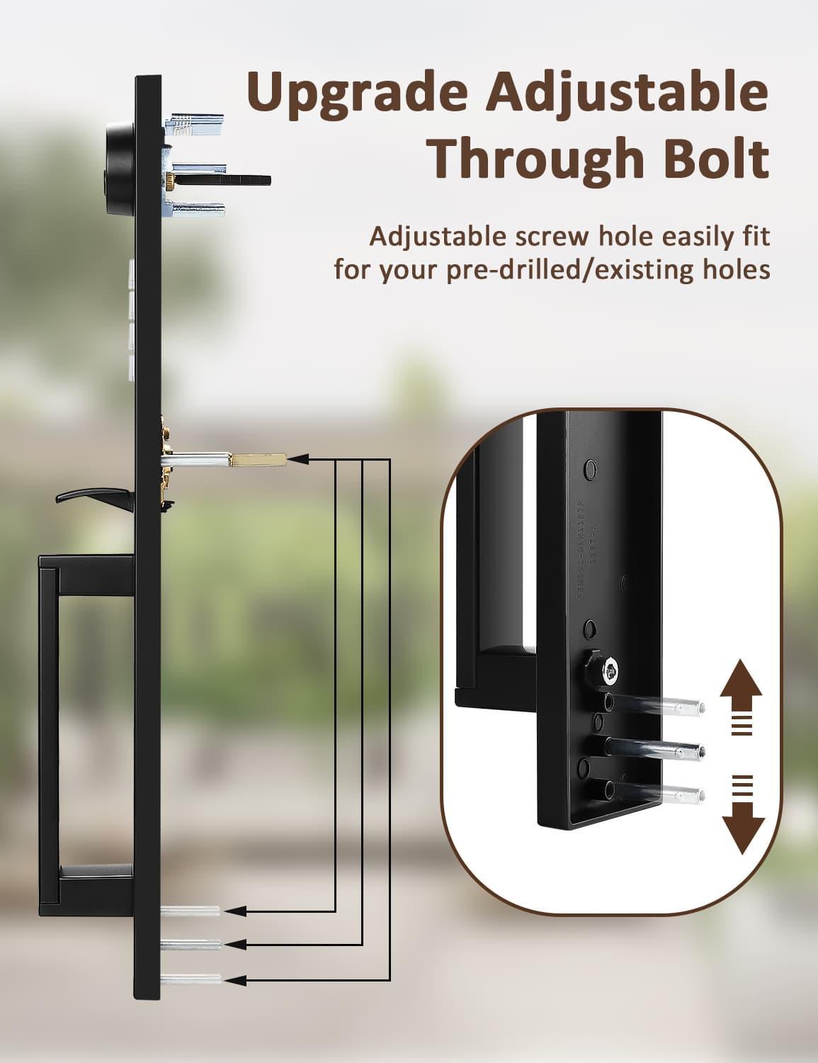 Adjustable hole distance fits various door setups (215mm to 245mm)