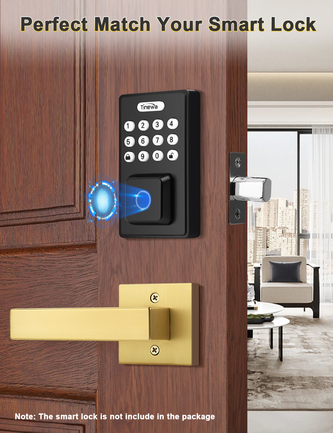 Gold Keyless Square Levers Handles
