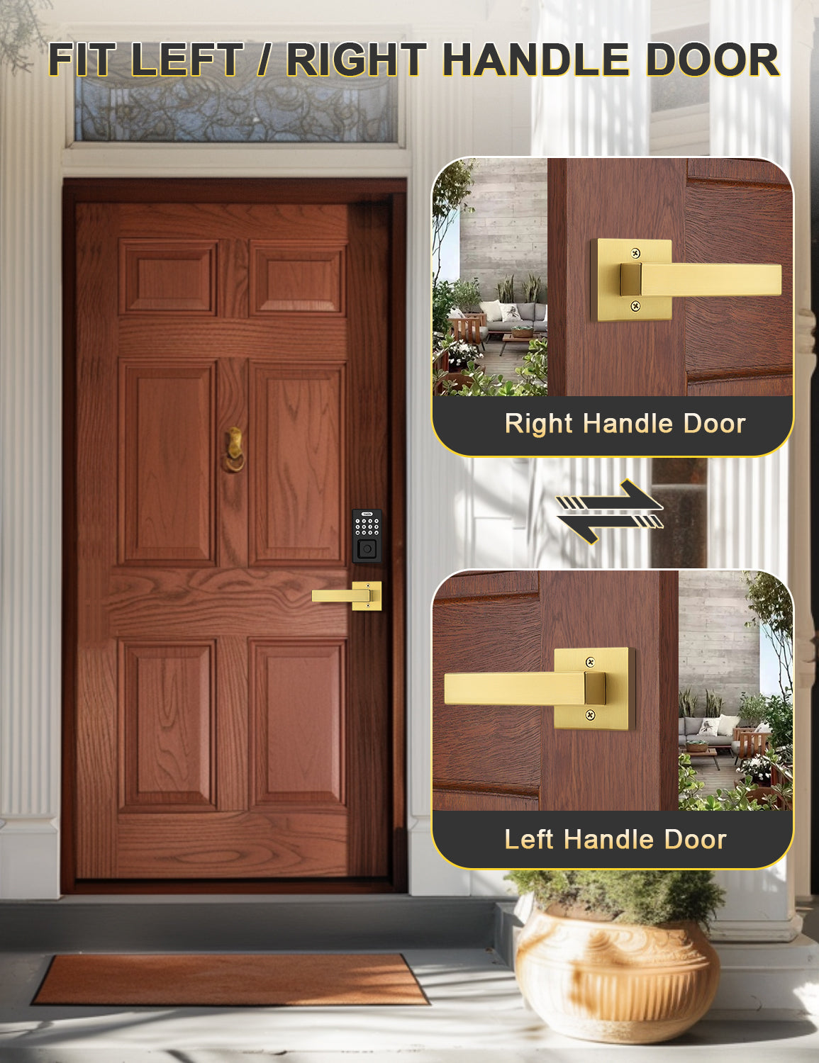 Designed to fit most standard interior doors with one-side handle installation
