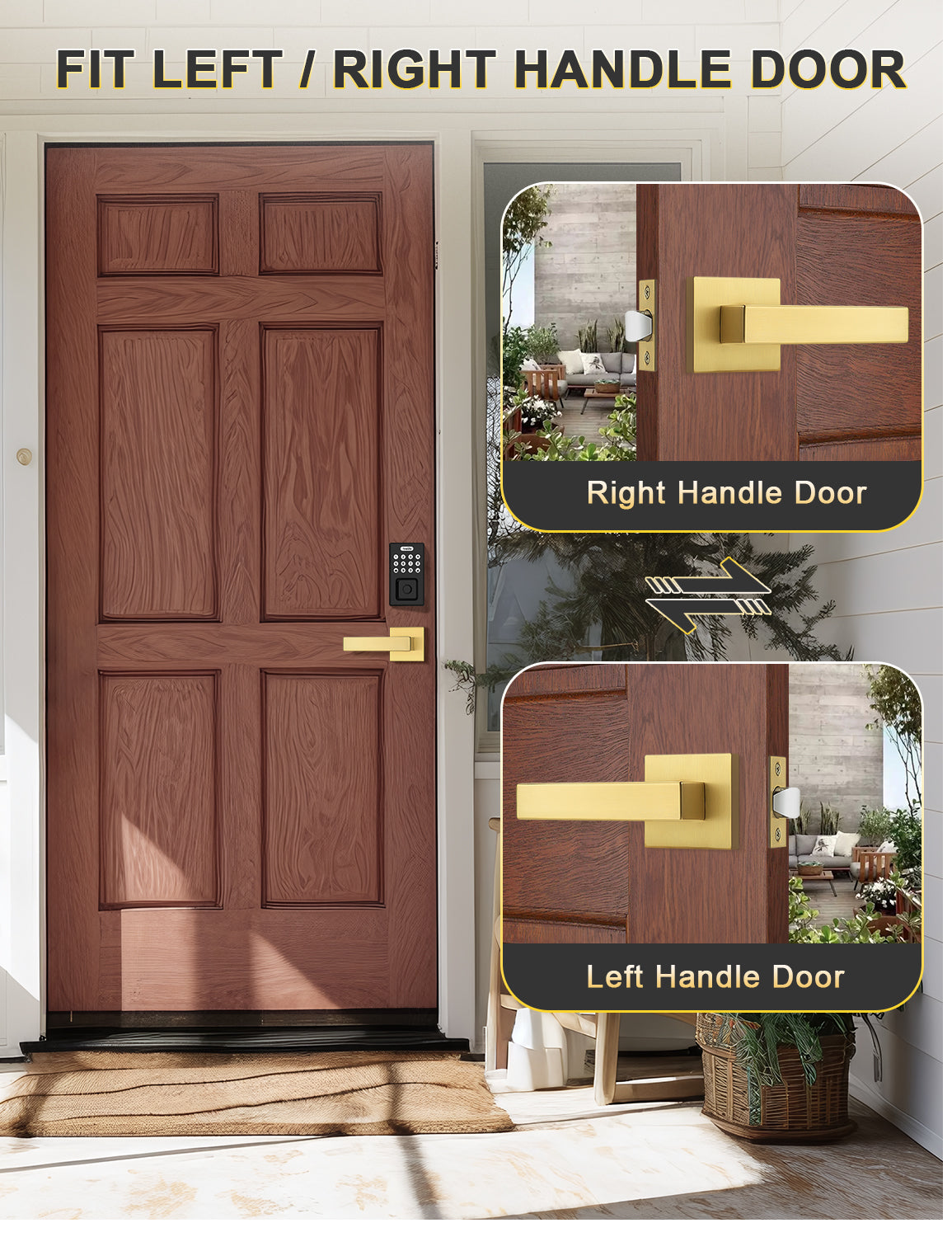 Designed to fit standard interior doors with adjustable latch for flexible installation