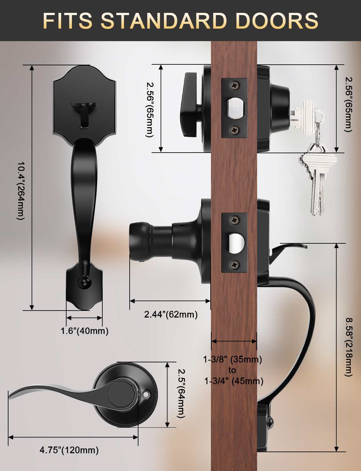 Matte black finish providing excellent rust and corrosion resistance