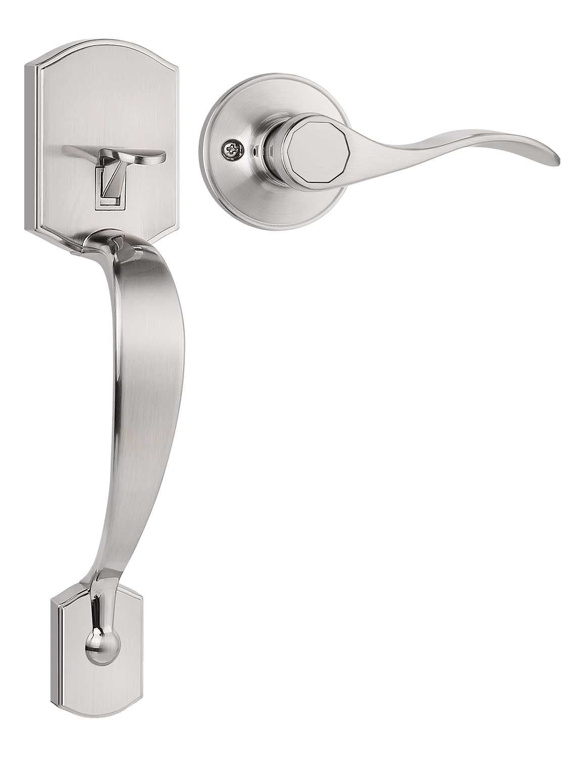 Tinewa Camelot Trim Lower Half Handleset, Matte Black Finish, Upgated Entry Door Handle with Accent Wave Door Lever for Electronic Keypad with Drop Interior Left Handed Lever - Tinewa