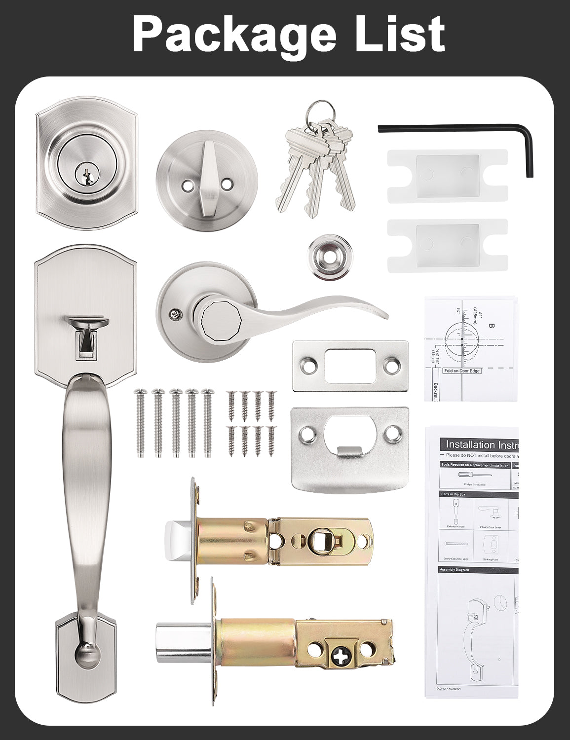 Durable zinc alloy construction for long-lasting front door security