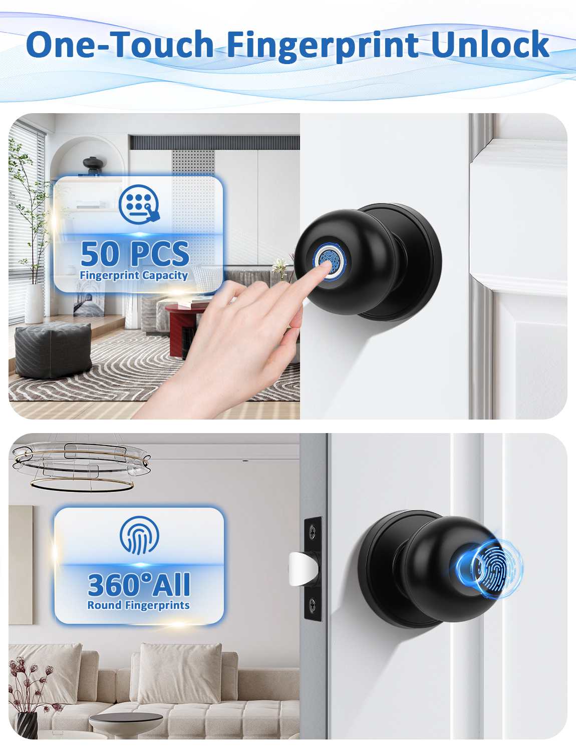 Quick 0.1-second fingerprint recognition for instant keyless entry