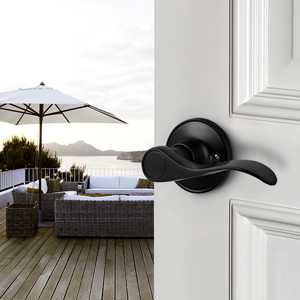 Reversible front entry handle compatible with left and right-handed doors