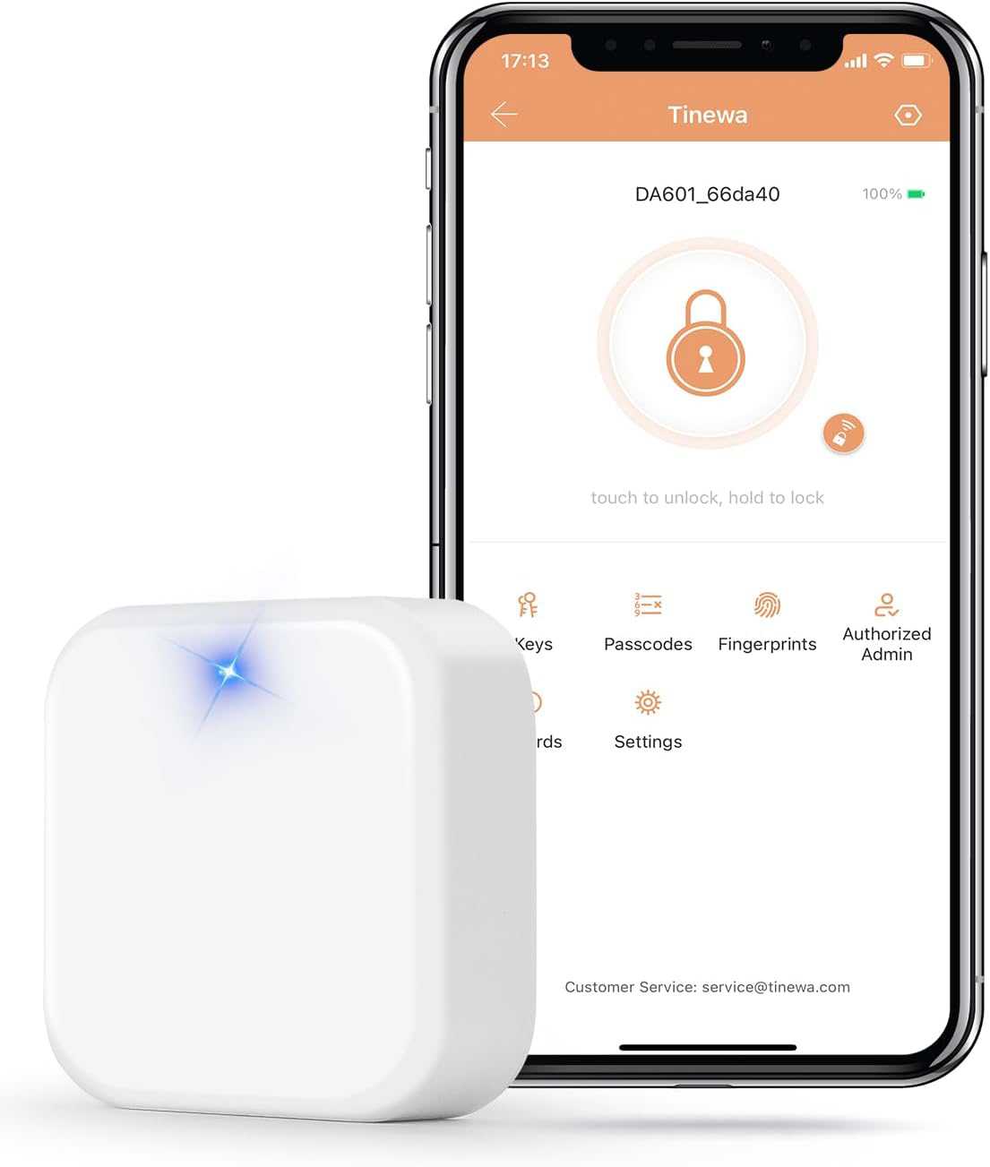 Tinewa G2 Gateway, Smart Lock WiFi Gateway, Paired with Smart Door Lock to Realize APP Remote Control, Compatible with Tinewa Lock APP and TT Lock APP - Tinewa