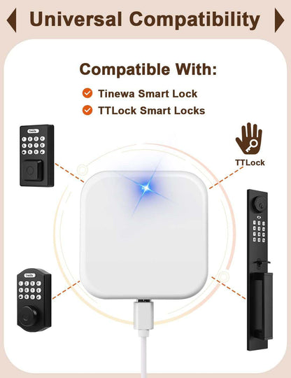 Tinewa G2 Gateway, Smart Lock WiFi Gateway, Paired with Smart Door Lock to Realize APP Remote Control, Compatible with Tinewa Lock APP and TT Lock APP - Tinewa