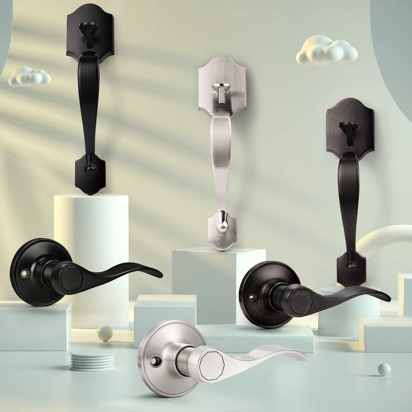 Tinewa entry door hardware set with easy installation and clean modern styling