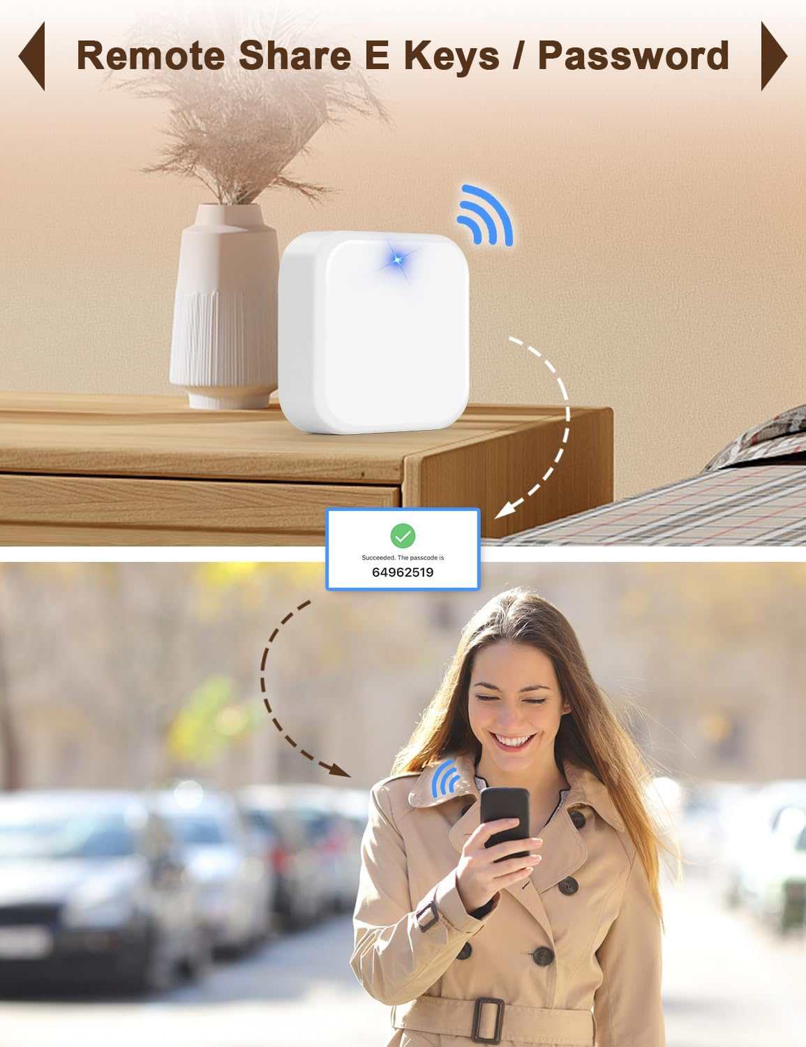 Tinewa G2 Gateway, Smart Lock WiFi Gateway, Paired with Smart Door Lock to Realize APP Remote Control, Compatible with Tinewa Lock APP and TT Lock APP - Tinewa
