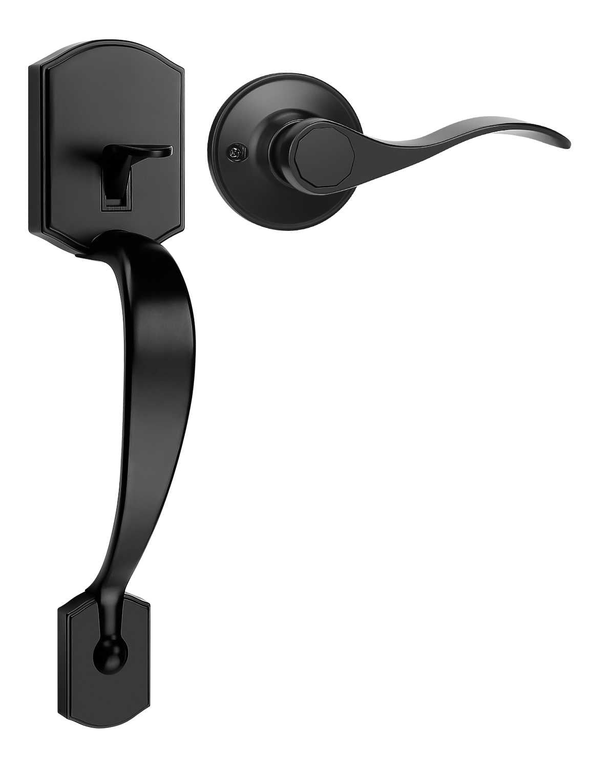 Mechanical keypad door lock with bronze finish and secure front entry handle