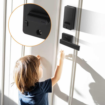 Tinewa Fingerprint Door Lock, Square Keypad Door Lock with 2 Handles, Electronic Smart Deadbolt, Front Door Handle Sets, APP Control, Keyless Entry, Auto Lock - Tinewa