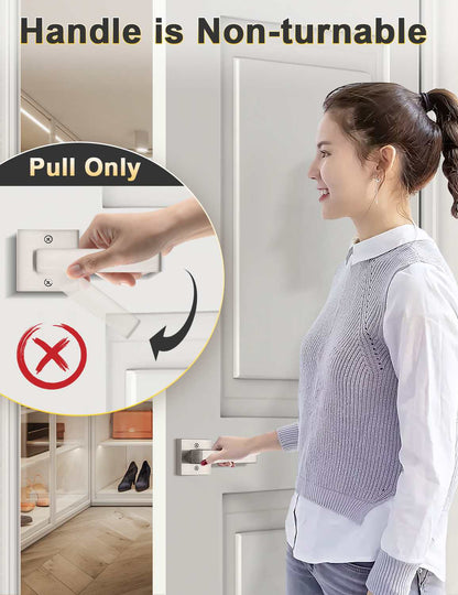 Reversible satin nickel dummy handle suitable for left or right-handed doors