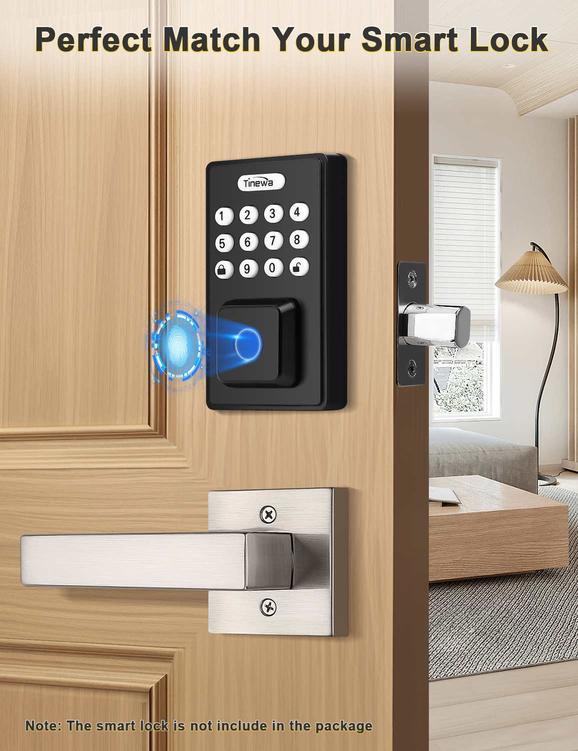 Modern square lever in brushed nickel finish for non-functional interior doors