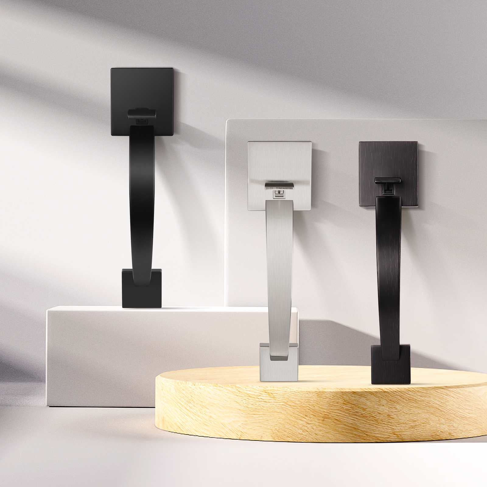 Reversible exterior handleset suitable for both left and right-handed doors