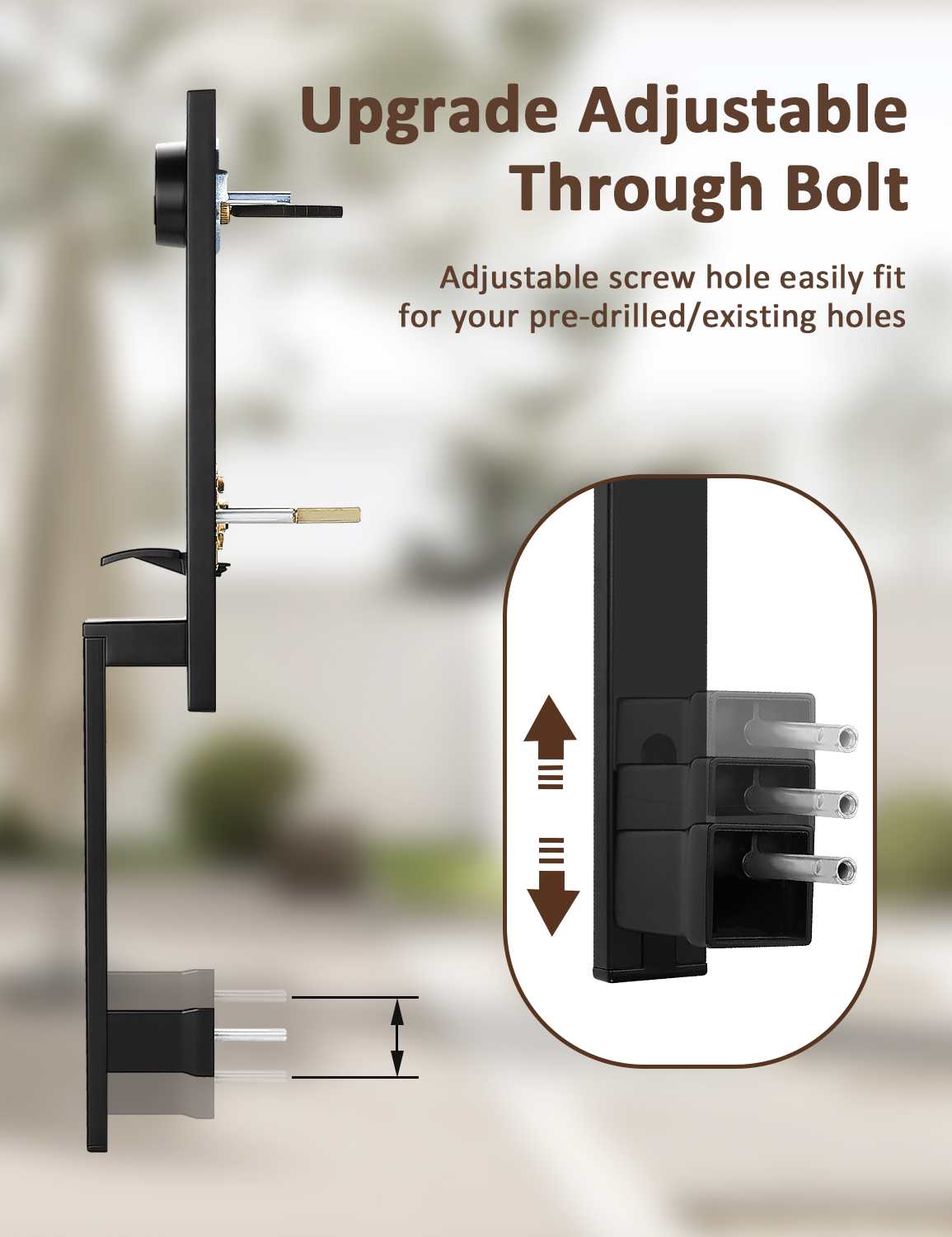Tinewa Full Escutcheon HandleSet Front Door Entry Handle and Deadbolt Lock Set Slim Square Single Cylinder Deadbolt and Lever Heavy Duty ¨C Matte Black Finish - Tinewa