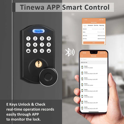 Manage lock settings and access remotely via mobile app