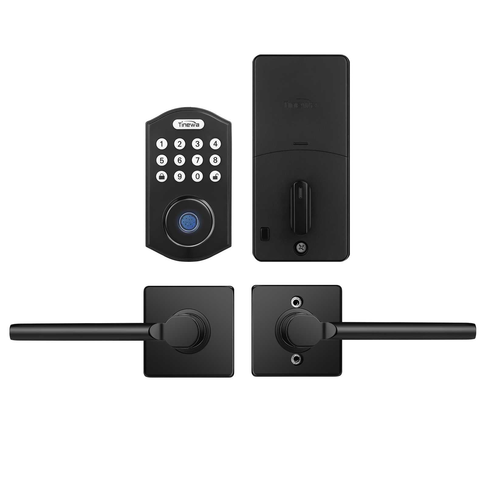 Sleek matte black finish with digital keypad and ergonomic front door handle