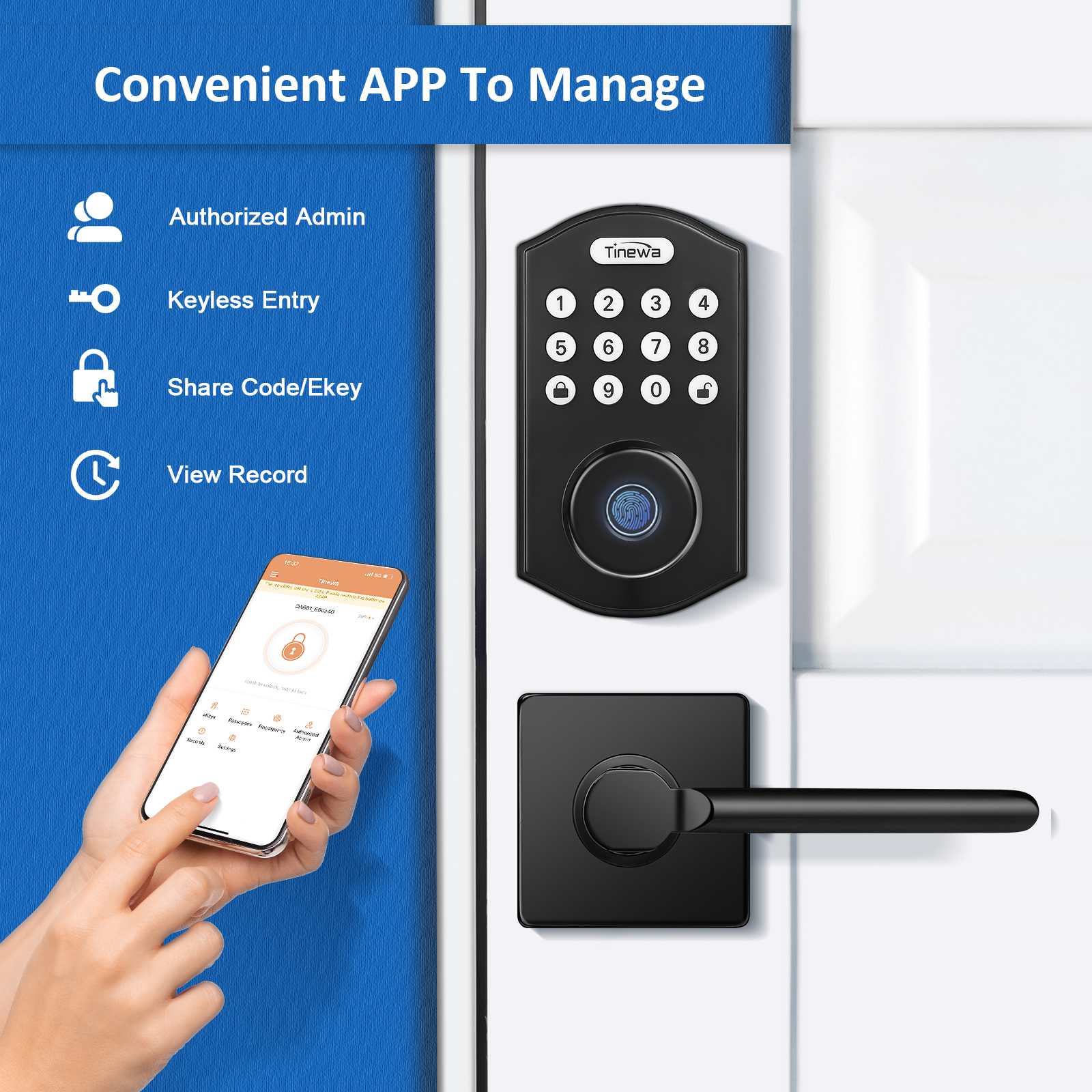 Bluetooth smart lock with app access for remote control and real-time monitoring