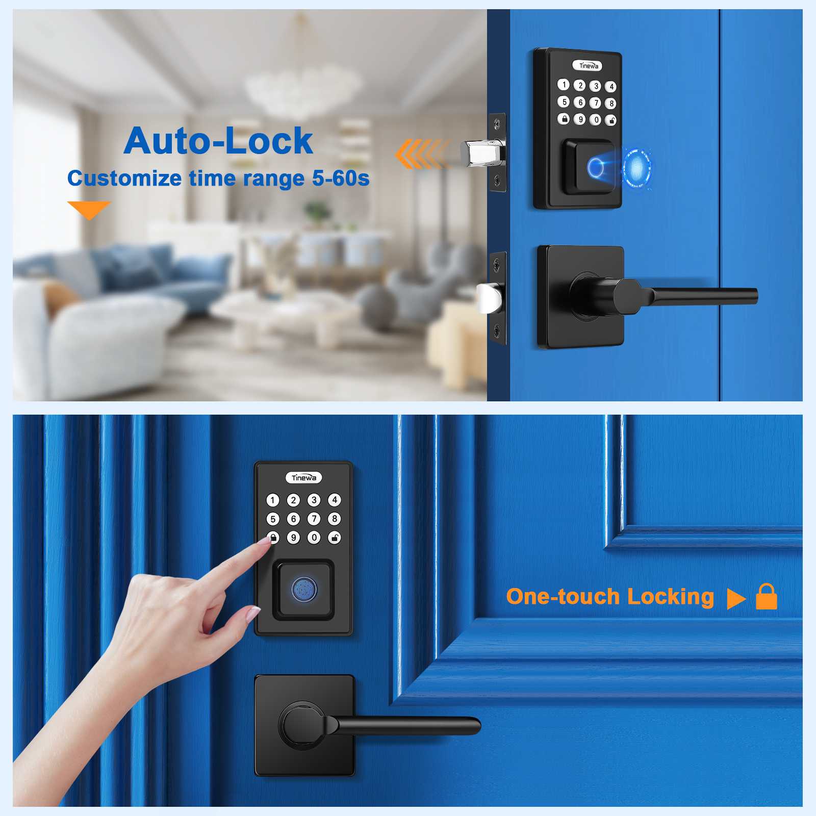 Smart keypad deadbolt with auto-lock function for added home security