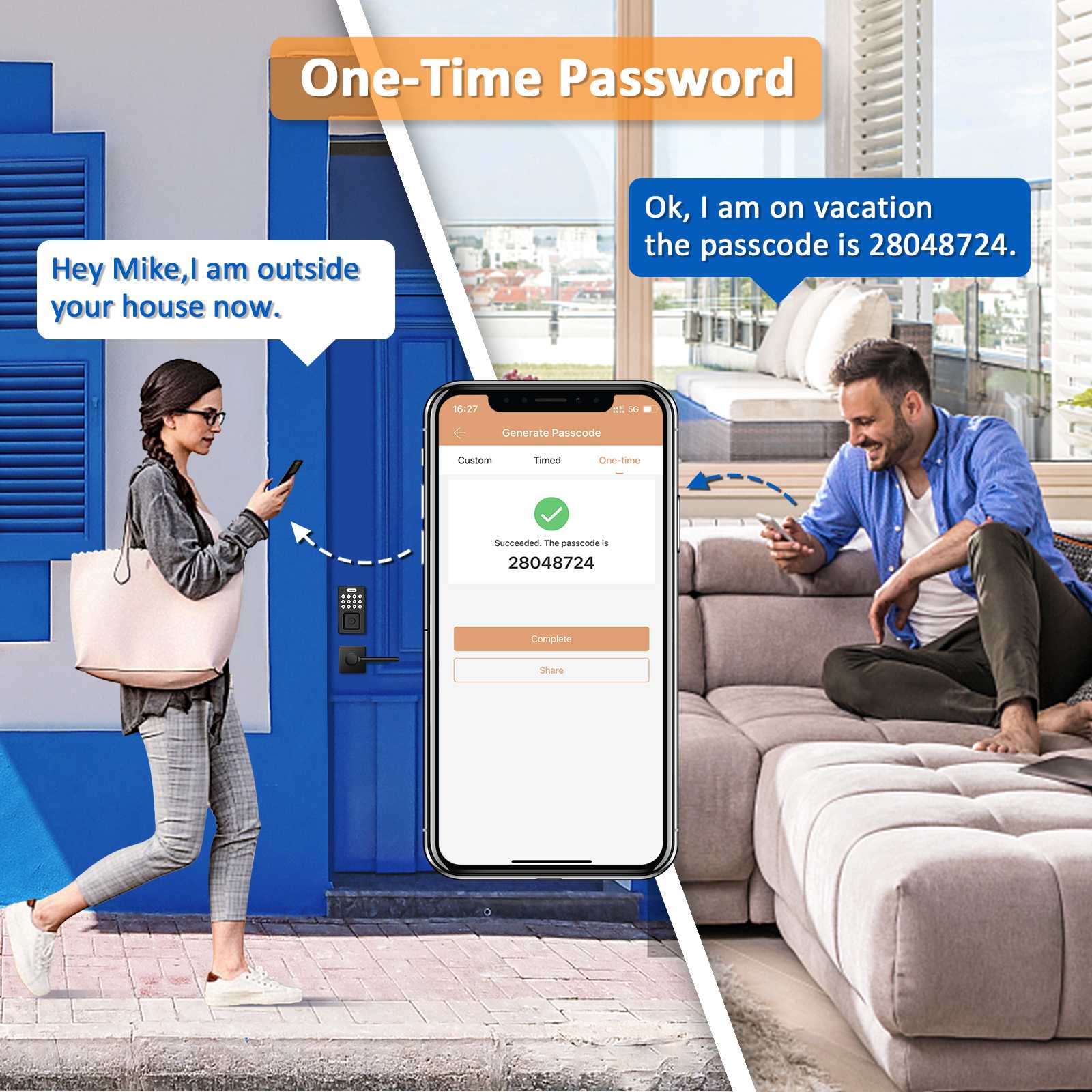 Smart lock supports one-time passcodes for guests, deliveries, or service access