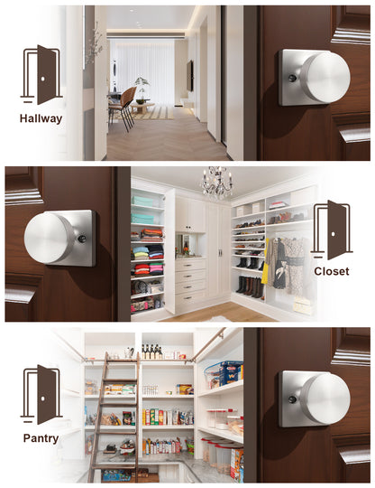 Tinewa Non-Turning Interior Push/Pull Door Knob, Interior Single Side Door Handle, Inactive Half Dummy Door Knob for Closet and Pantry, Square Rose   (1-10 pack)