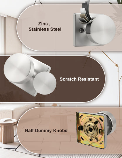 Tinewa Non-Turning Interior Push/Pull Door Knob, Interior Single Side Door Handle, Inactive Half Dummy Door Knob for Closet and Pantry, Square Rose   (1-10 pack)