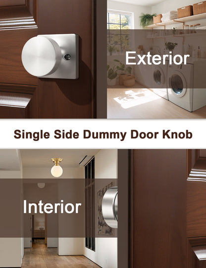 Tinewa Non-Turning Interior Push/Pull Door Knob, Interior Single Side Door Handle, Inactive Half Dummy Door Knob for Closet and Pantry, Square Rose   (1-10 pack)