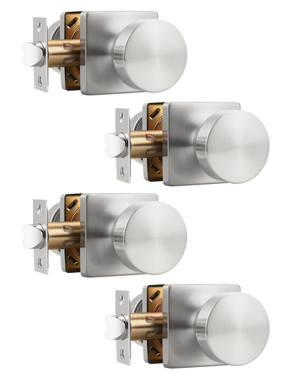 Tinewa Interior Passage Door Knob, Handle for Closet and Hallway Doors, Heavy Duty Square Non-Locking Door Knob, Keyless Door Knobs on Square Rose  (1-10 pack)
