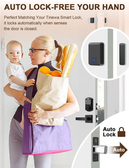 Tinewa Smart Lock Bluetooth Door Sensor, Door Motion Sensors and Home Security Accessories, Gray - Tinewa