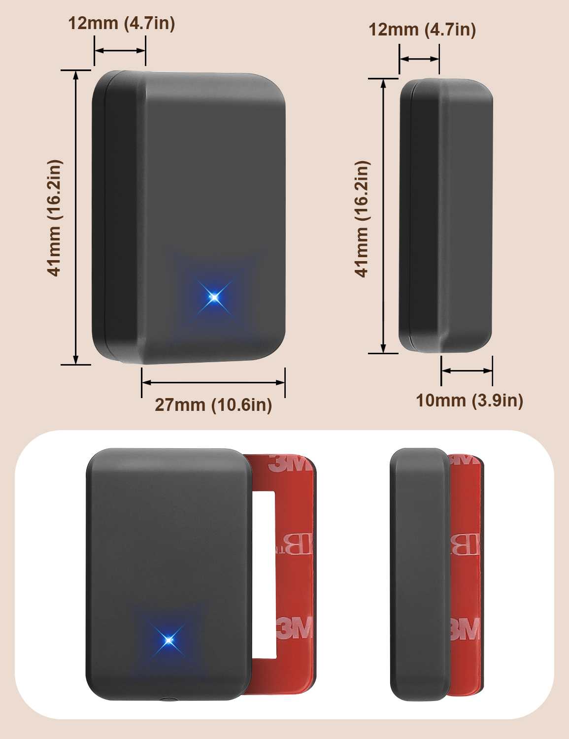 Tinewa Smart Lock Bluetooth Door Sensor, Door Motion Sensors and Home Security Accessories, Gray - Tinewa