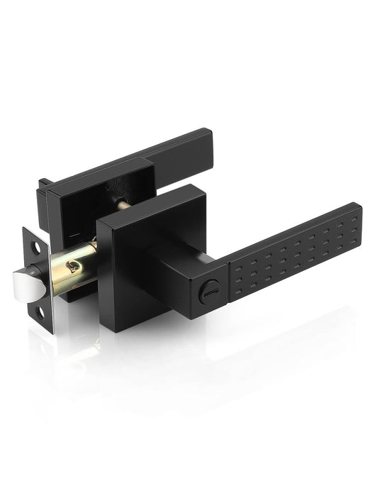High-quality interior door lever with privacy lock for bedroom or bathroom doors