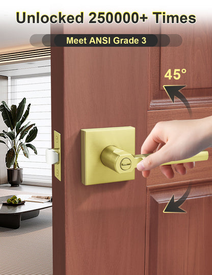 ANSI Grade certified square privacy door lever ensuring reliable security and durability