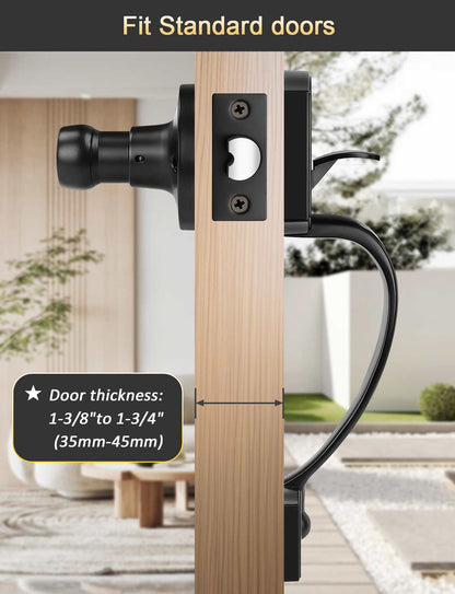 Tinewa exterior door handle with accent wave lever for standard doors