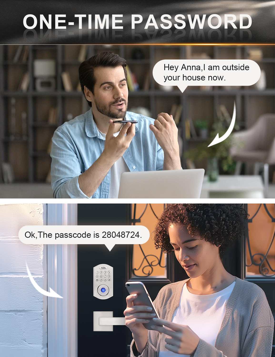 Electronic keypad lock with one-time passcode feature for temporary guest access