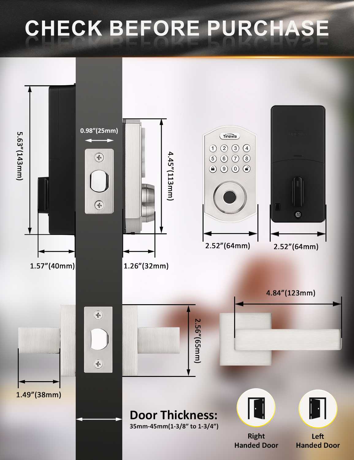 User-friendly smart lock set with included hardware and step-by-step instructions