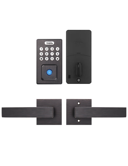 Keyless entry front door smart lock with fingerprint access and app control features