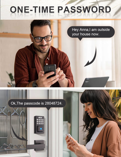 Smart door lock with one-time passcode feature for secure guest or delivery access