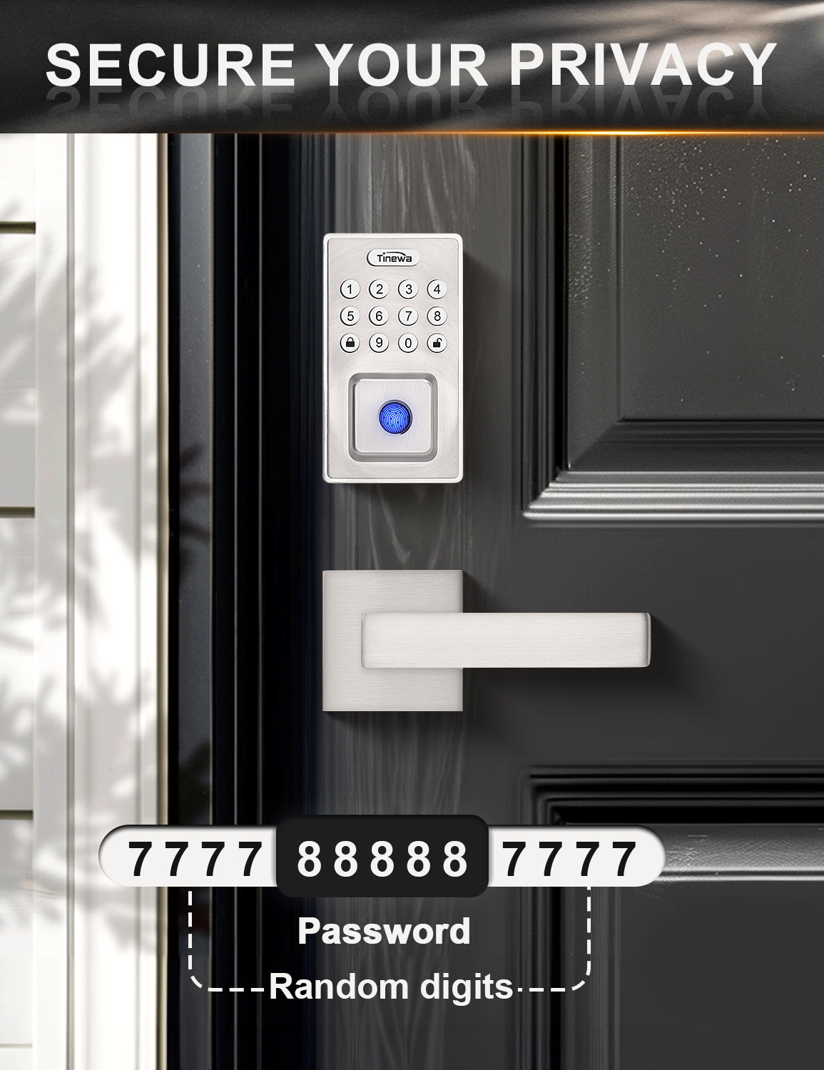 Reversible smart door handle suitable for both left and right-handed doors