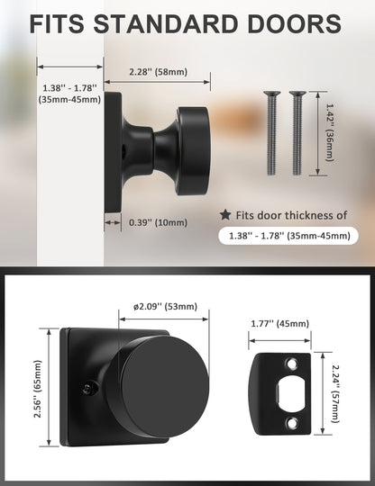 Tinewa Non-Turning Interior Push/Pull Door Knob, Interior Single Side Door Handle, Inactive Half Dummy Door Knob for Closet and Pantry, Square Rose   (1-10 pack)
