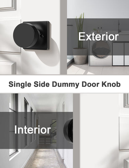 Tinewa Non-Turning Interior Push/Pull Door Knob, Interior Single Side Door Handle, Inactive Half Dummy Door Knob for Closet and Pantry, Square Rose   (1-10 pack)