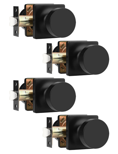 Tinewa Interior Passage Door Knob, Handle for Closet and Hallway Doors, Heavy Duty Square Non-Locking Door Knob, Keyless Door Knobs on Square Rose  (1-10 pack)
