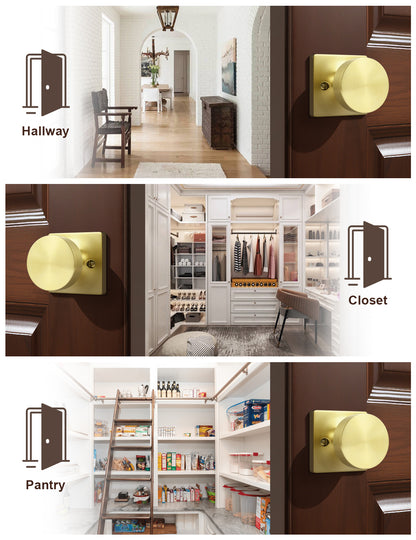Tinewa Non-Turning Interior Push/Pull Door Knob, Interior Single Side Door Handle, Inactive Half Dummy Door Knob for Closet and Pantry, Square Rose   (1-10 pack)