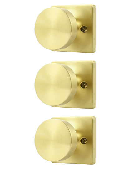 Tinewa Non-Turning Interior Push/Pull Door Knob, Interior Single Side Door Handle, Inactive Half Dummy Door Knob for Closet and Pantry, Square Rose   (1-10 pack)