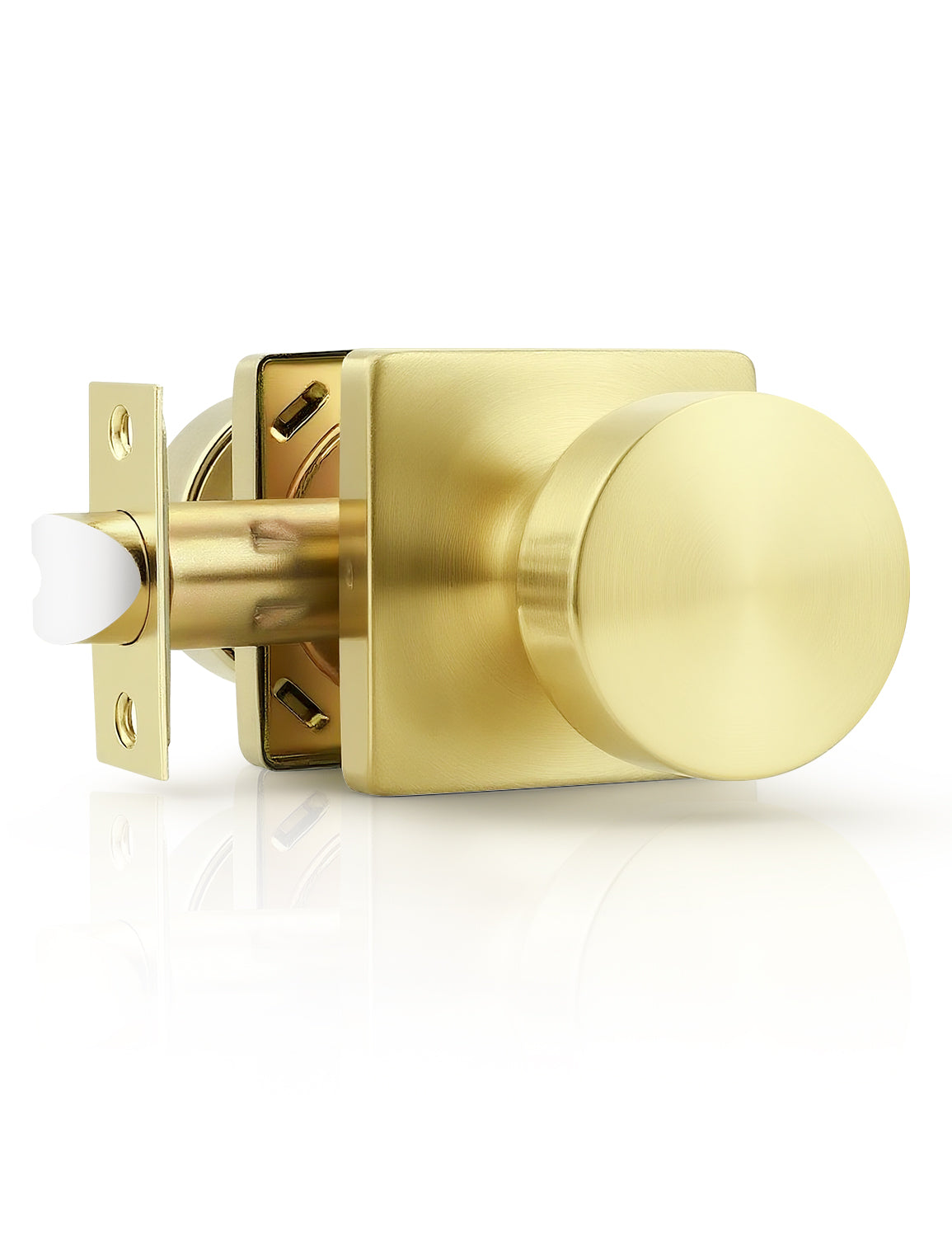 Tinewa Interior Passage Door Knob, Handle for Closet and Hallway Doors, Heavy Duty Square Non-Locking Door Knob, Keyless Door Knobs on Square Rose  (1-10 pack)