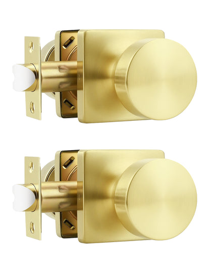 Tinewa Interior Passage Door Knob, Handle for Closet and Hallway Doors, Heavy Duty Square Non-Locking Door Knob, Keyless Door Knobs on Square Rose  (1-10 pack)