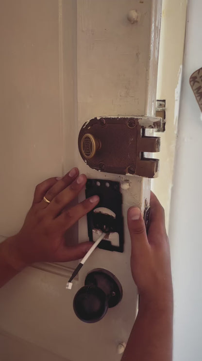 Tinewa Fingerprint Smart Door Knob with Keypad, Round Front Door Lock with App Control