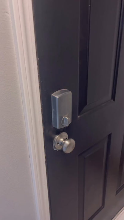 Tinewa Square Fingerprint Smart Door Lock with Handle, Keypad Deadbolt, Satin Nickel